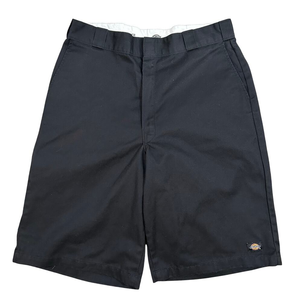 Dickies Loose Fit Baggy Shorts 34 Waist Black Chino Work Skater Long 13 Inseam